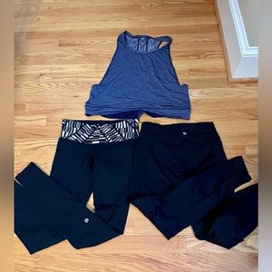 Lululemon Bundle, 2 Leggings and 1 Tank